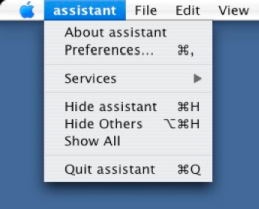 Mac OS X 的 Preferences 菜单